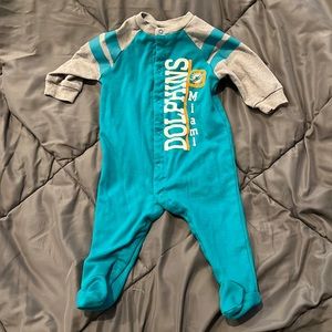 Miami Dolphins long sleeve one piece baby bodysuit
